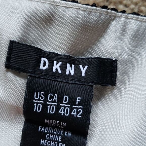 Dkny black and cream cocktail dress size 10 - Picture 4 of 8